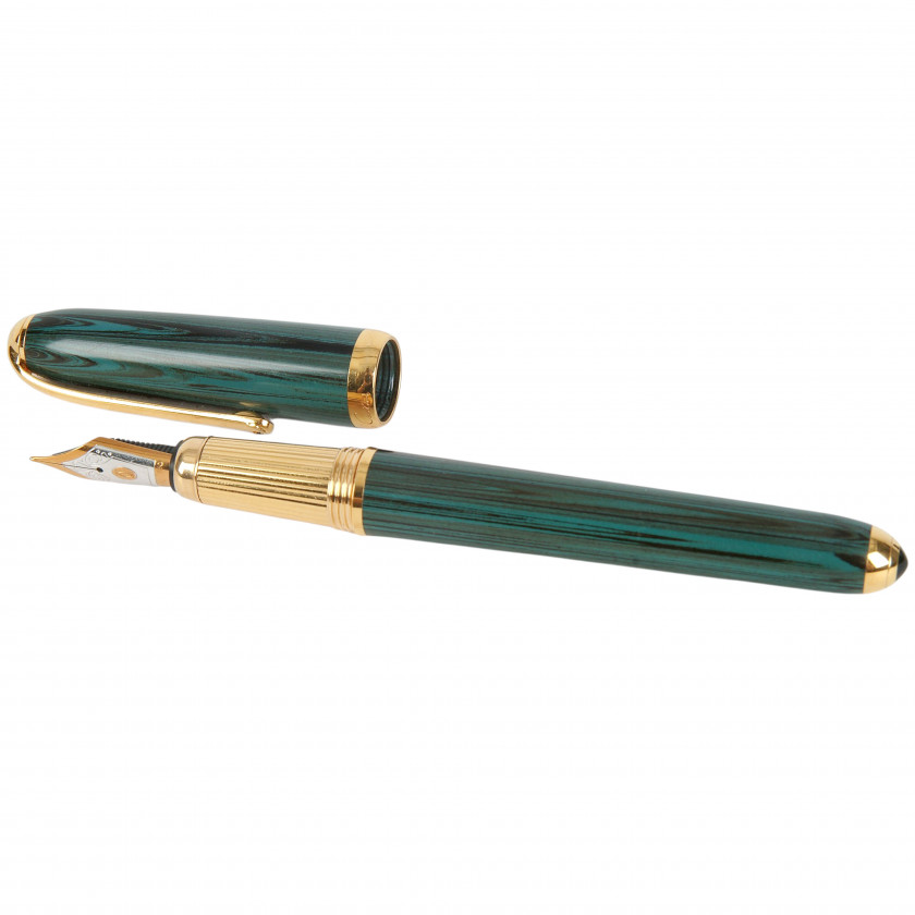 Pildspalva "Louis Cartier Dandy Green Ebonite & Gold Fountain Pen"