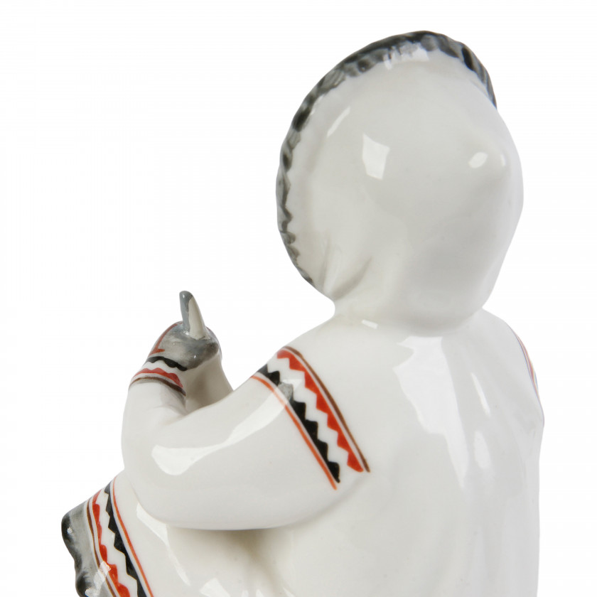 Porcelain figure "Yakut girl with fish"