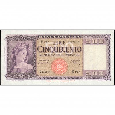 500 Liru, Itālija, 1948 (XF), Pick 80a