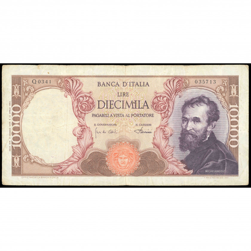 10000 Liru, Itālija, 1968 (F), Pick 97d