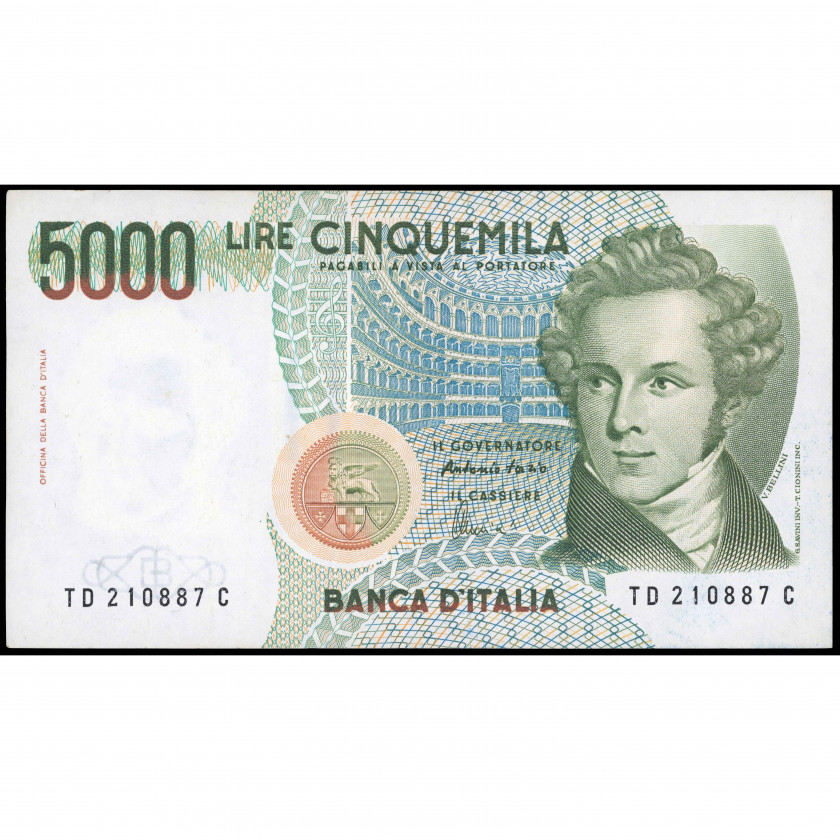 5000 Liru, Itālija, 1985 (XF+), Pick 111c