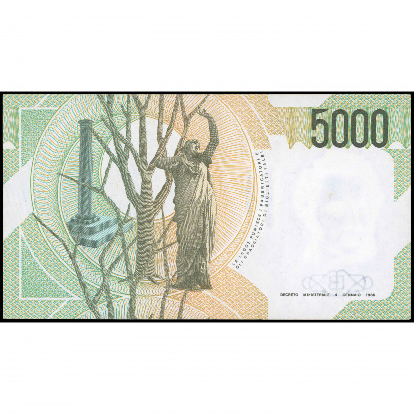 5000 Liru, Itālija, 1985 (XF+), Pick 111c