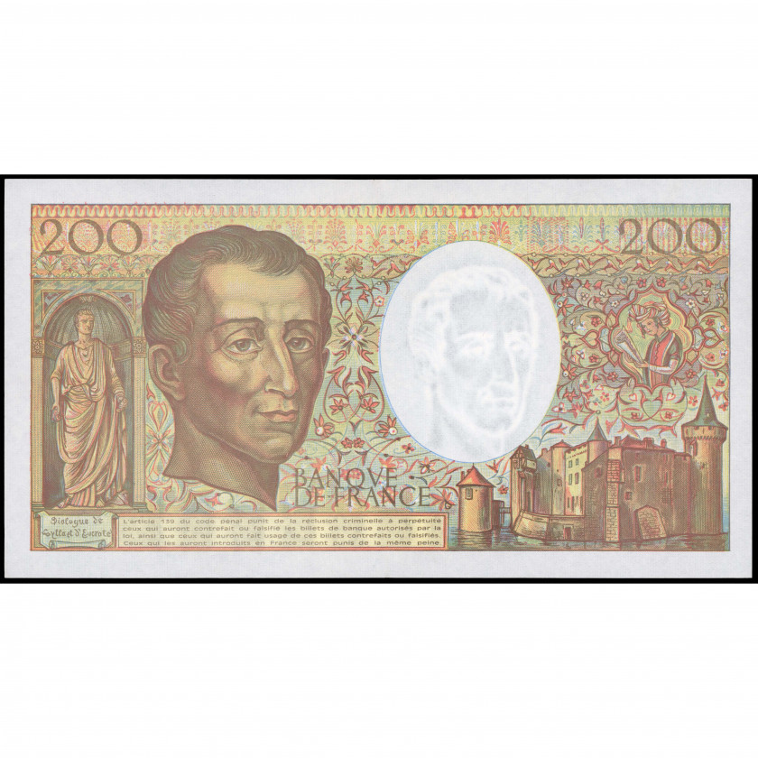 200 Franku, Francija, 1992 (AU), Pick 155e