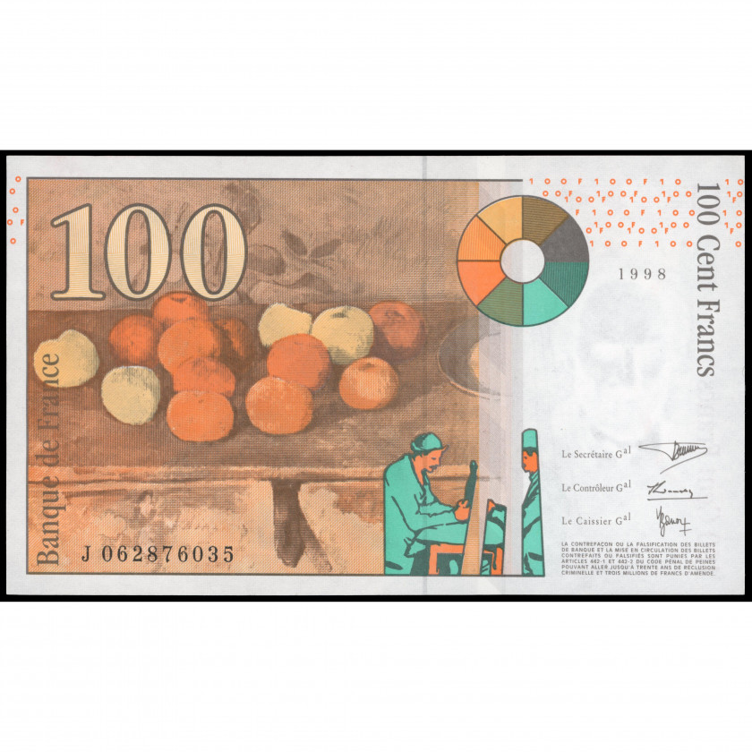 100 Franku, Francija, 1998 (UNC-), Pick 158a