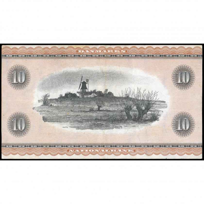 10 Kronas, Dānija, 1970 (VF), Pick 44ae