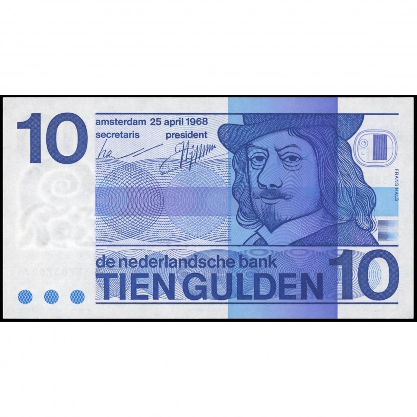 10 Гульденов, Нидерланды, 1968 (UNC), Pick 91b