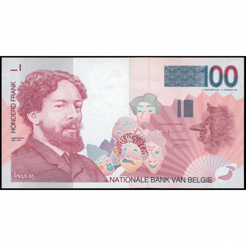 100 Francs, Belgium, 1995 - 2001 (UNC), Pick 147a