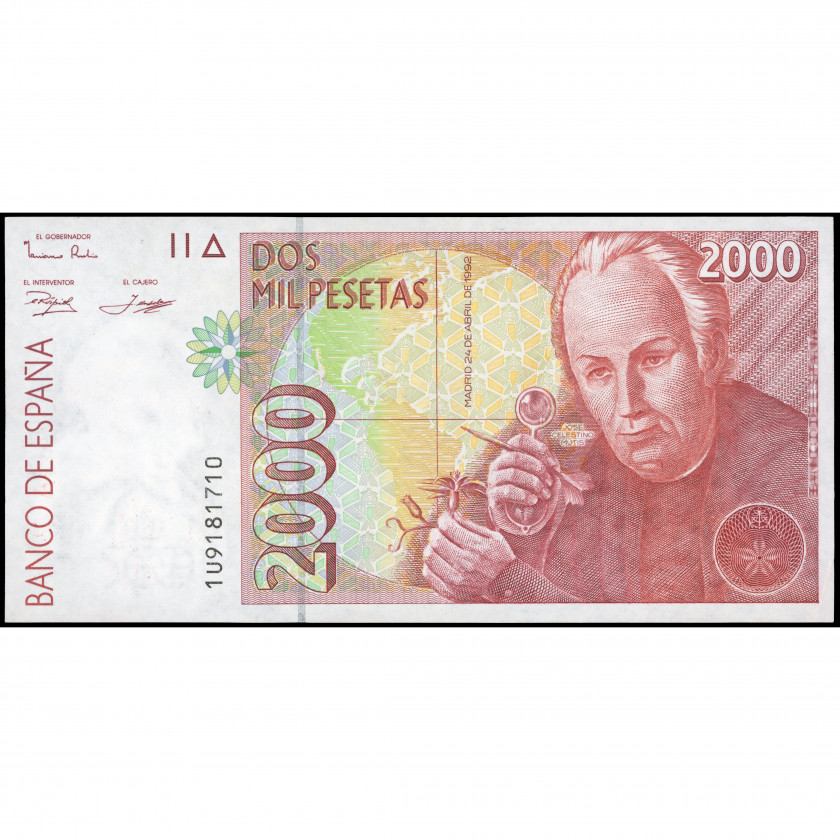 2000 Pesetas, Spain, 1992 (1996) (AU), Pick 164