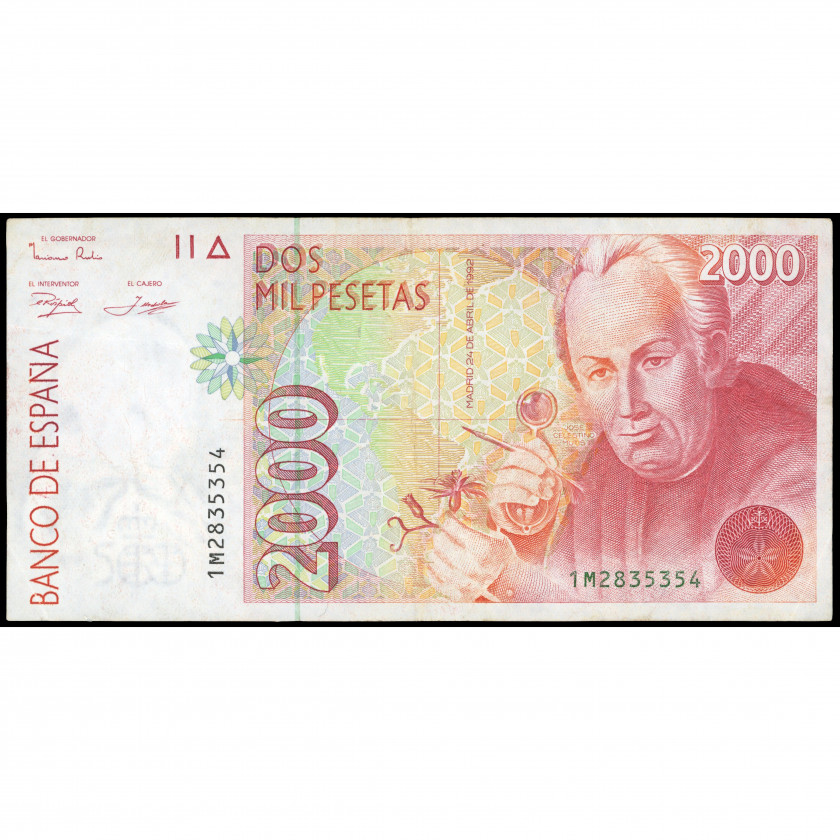 2000 Pesetas, Spain, 1992 (1996) (VF), Pick 164