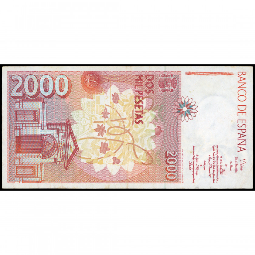 2000 Pesetas, Spain, 1992 (1996) (VF), Pick 164