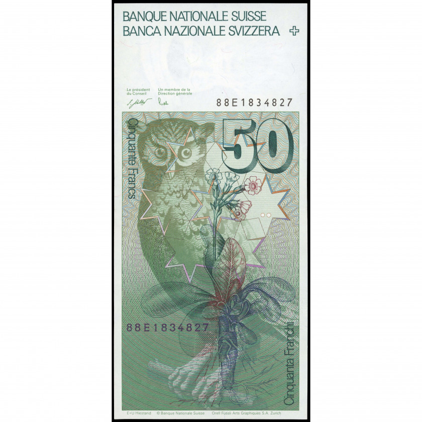 50 Franken, Switzerland, 1988 (XF+), Pick 56h