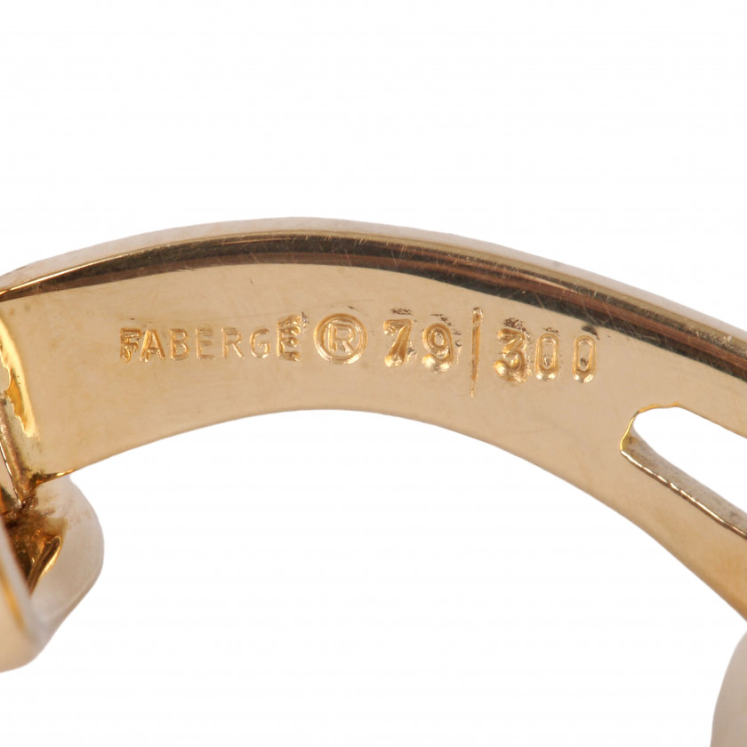 Золотые запонки с эмалью "Fabergé"