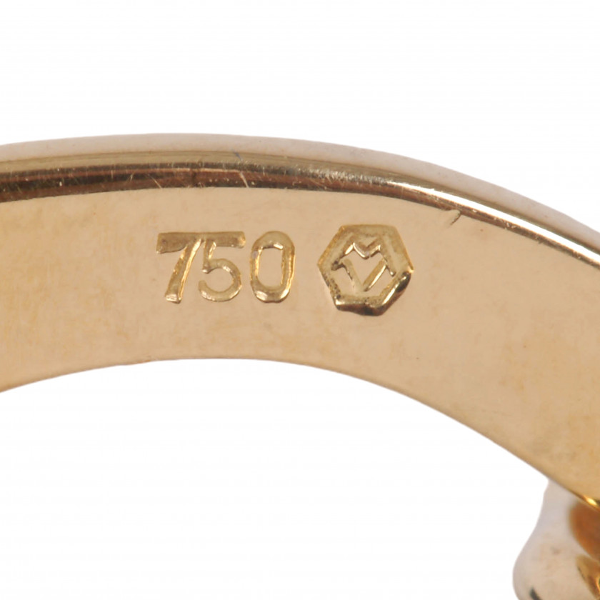 Gold cufflinks with enamel "Fabergé"