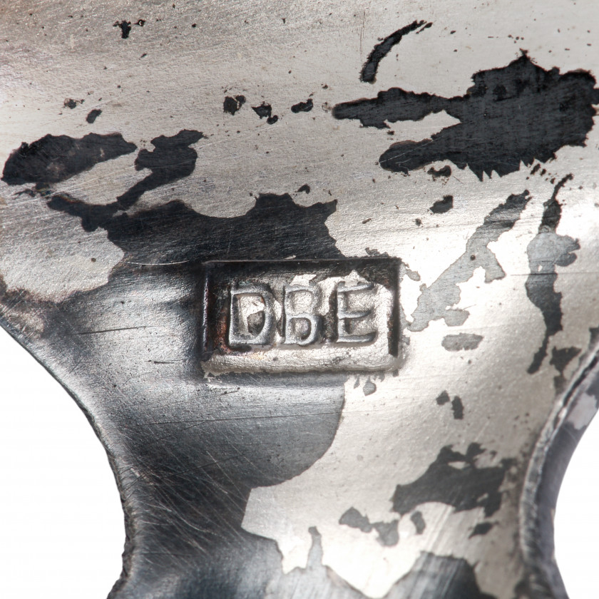 Silver plated wine bottle coaster in Art Nouveau style