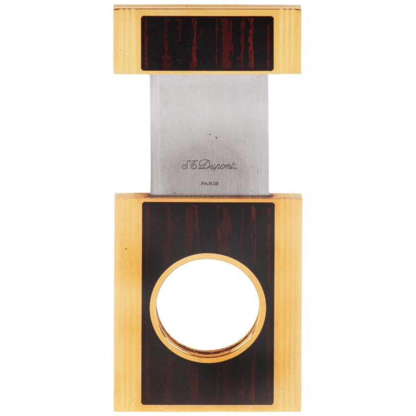 Gold-plated cigar cutter - guillotine "S.T. DuPont Paris"