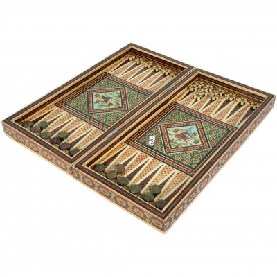 Wooden backgammon and checkers in Persian sty...