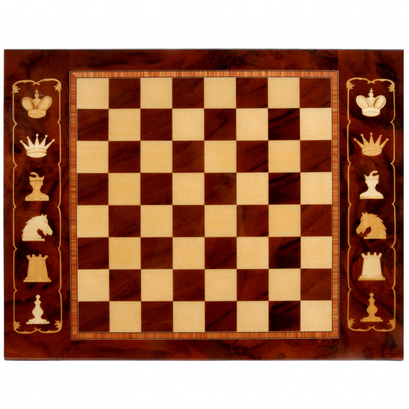 Wooden chessboard with figures
