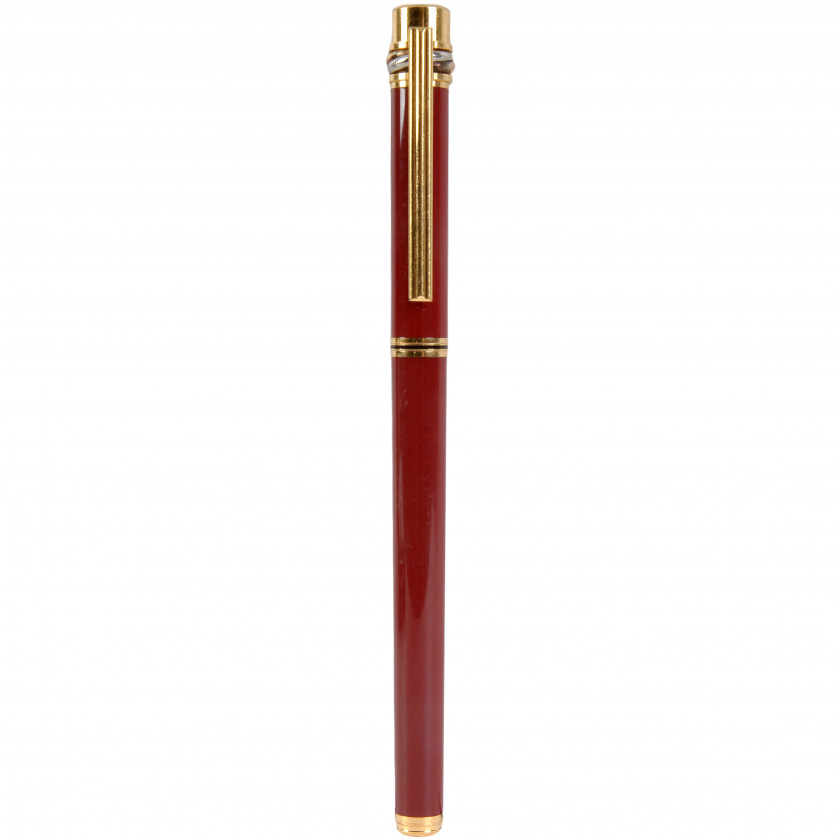 Pen "Must de Cartier Trinity Red Lacquer & Gold Fountain Pen"