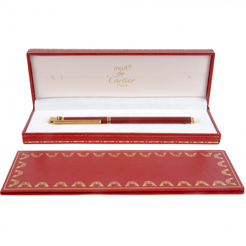 Pildspalva "Must de Cartier Trinity Red Lacquer & Gold Fountain Pen"