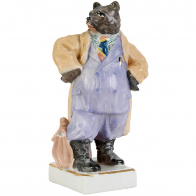 Porcelain figure "Bear bureaucrat"