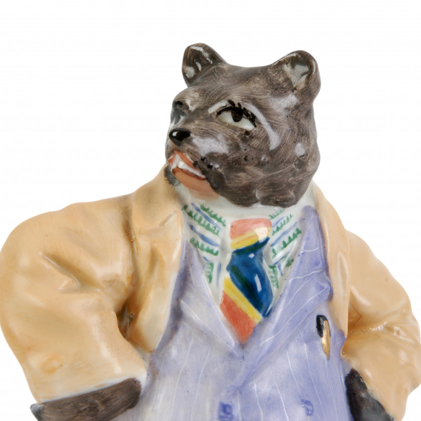Porcelain figure "Bear bureaucrat"