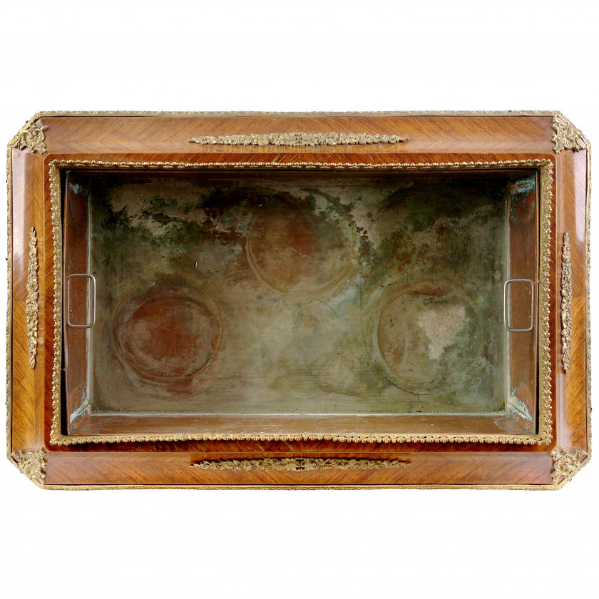 Rosewood jardiniere with bronze overlays