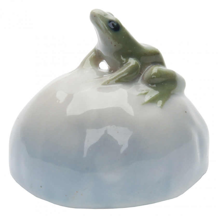 Porcelain figure "Frog on stone"