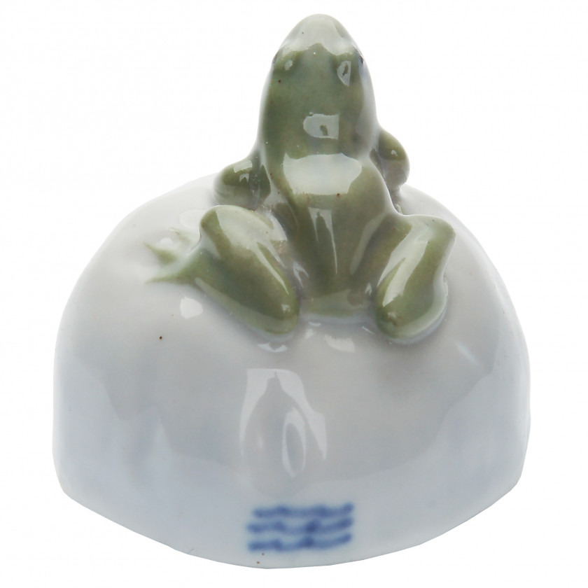 Porcelain figure "Frog on stone"