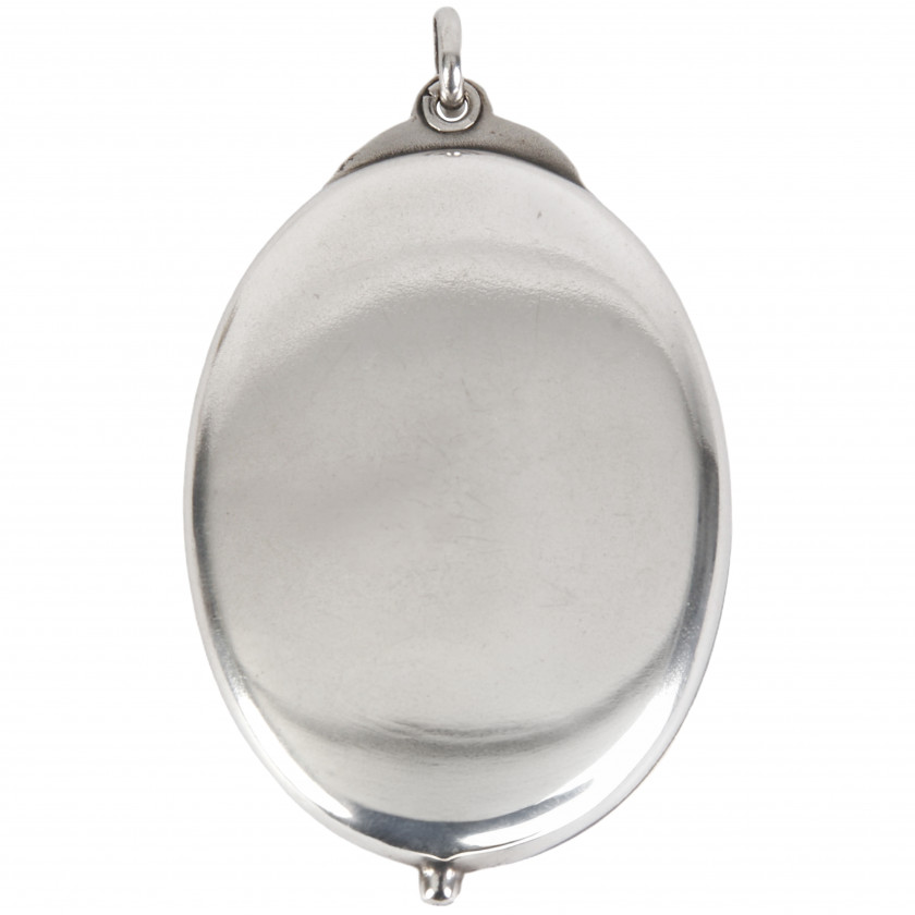 Silver slide mirror locket
