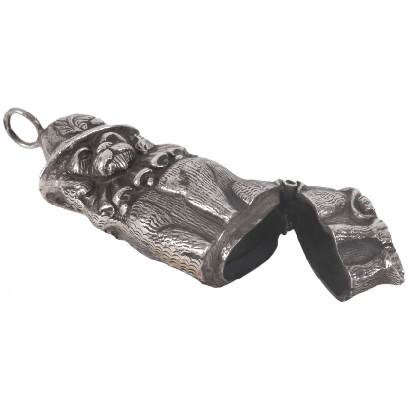 Silver figural vesta case "Mr Punch's Dog Toby"