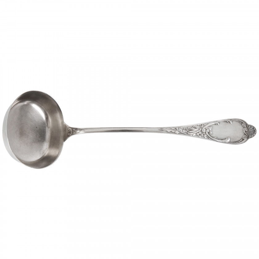 Silver soup ladle