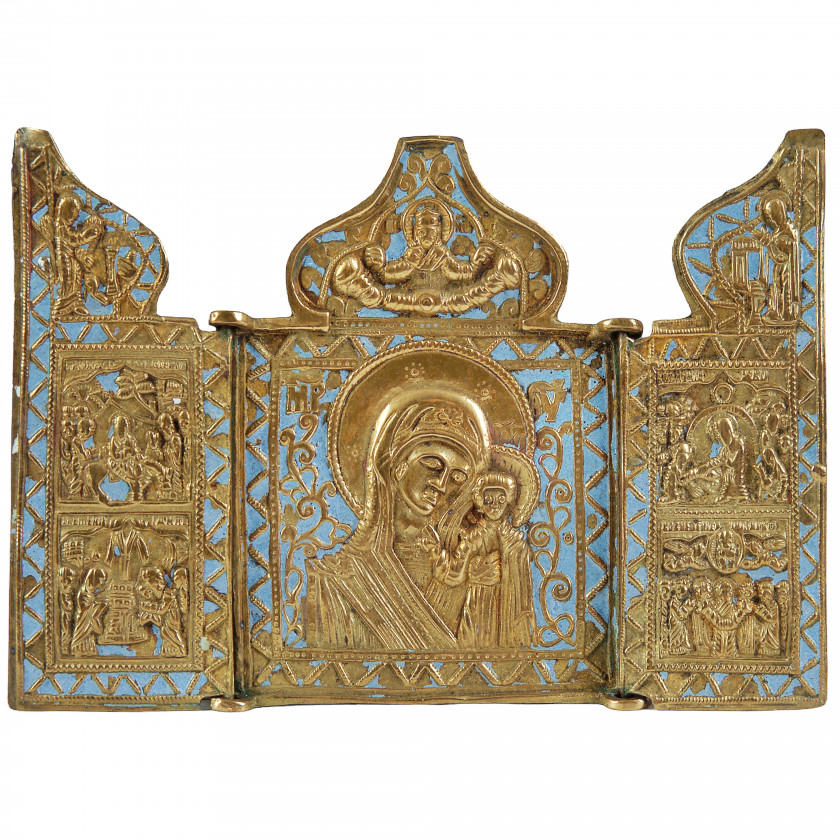 Triptych "Kazan Mother of God with Great Feasts"