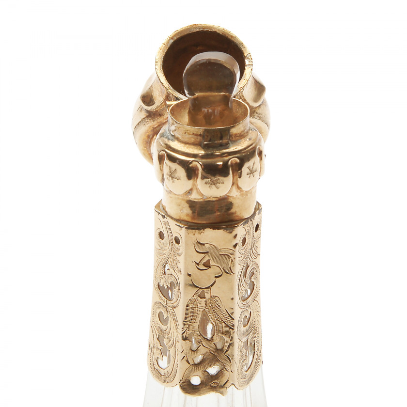 Crystal perfume bottle with gold