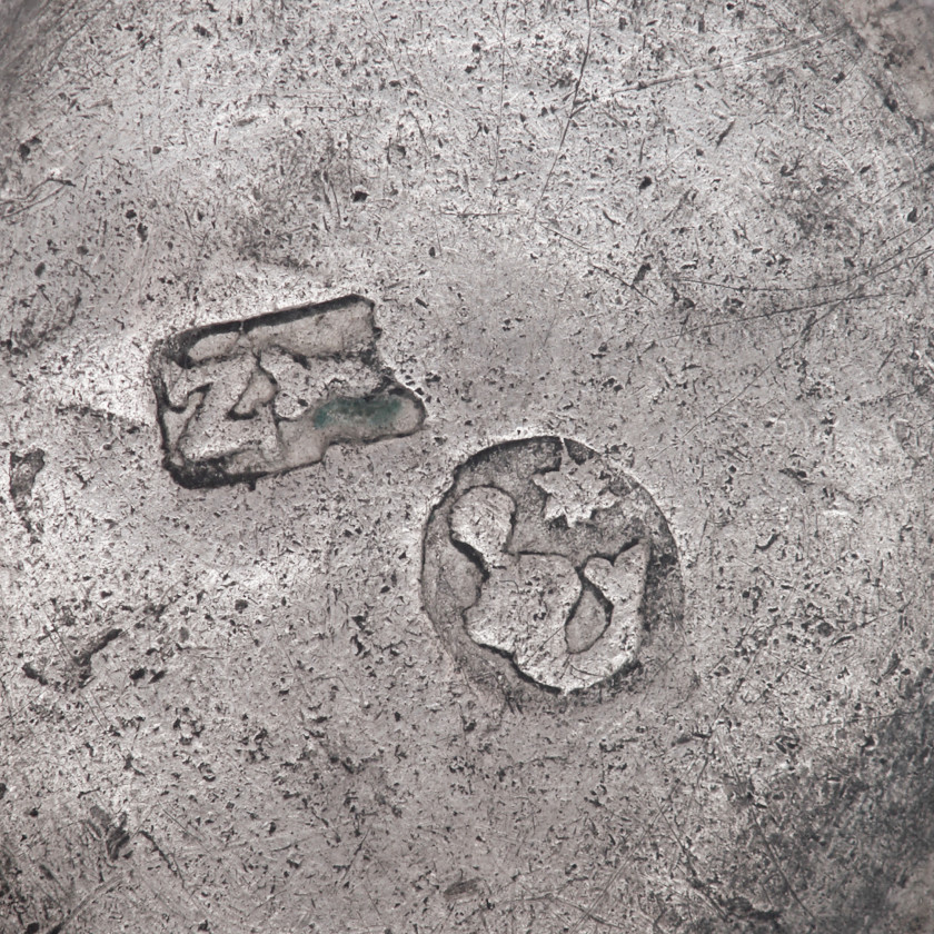 Silver scent box with images of the four Evangelists