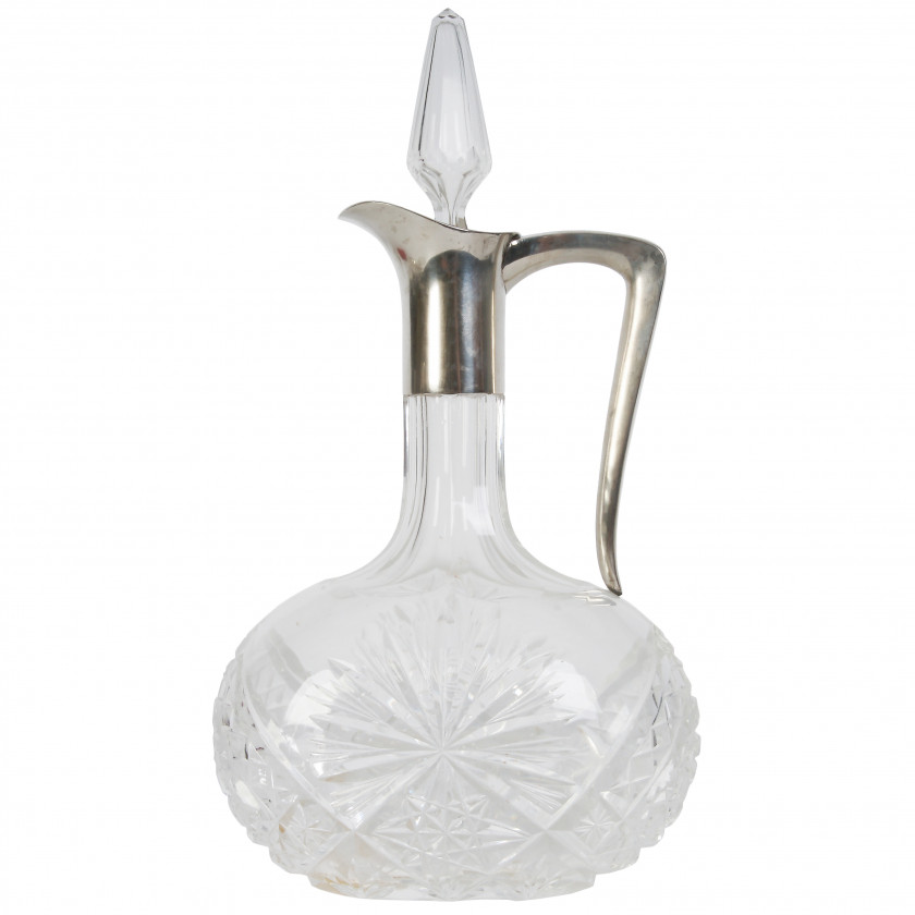Crystal carafe with silver
