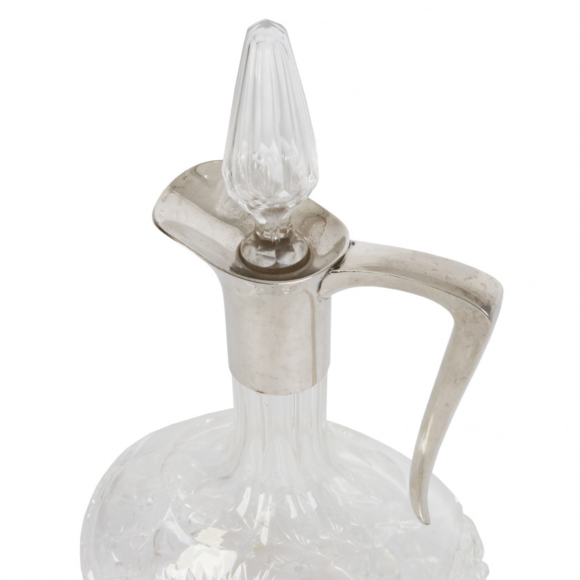 Crystal carafe with silver