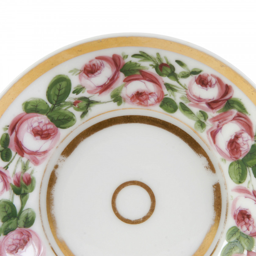 Porcelain coffee cup and saucer