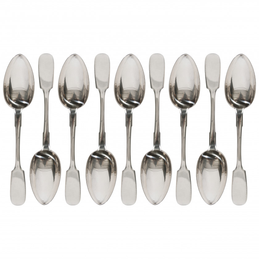 Set of silver tablespoons, 9 pcs.