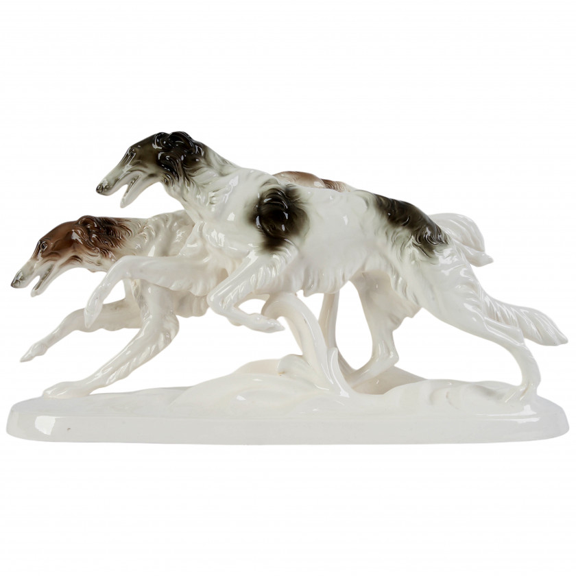 Faience figure "Russian Borzoi"