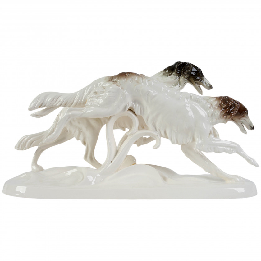 Faience figure "Russian Borzoi"