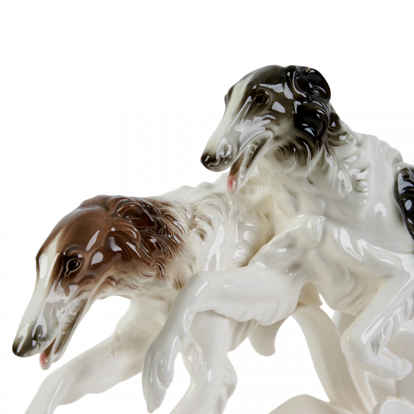 Faience figure "Russian Borzoi"