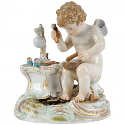 Porcelain figure "Cupid - shoemaker"