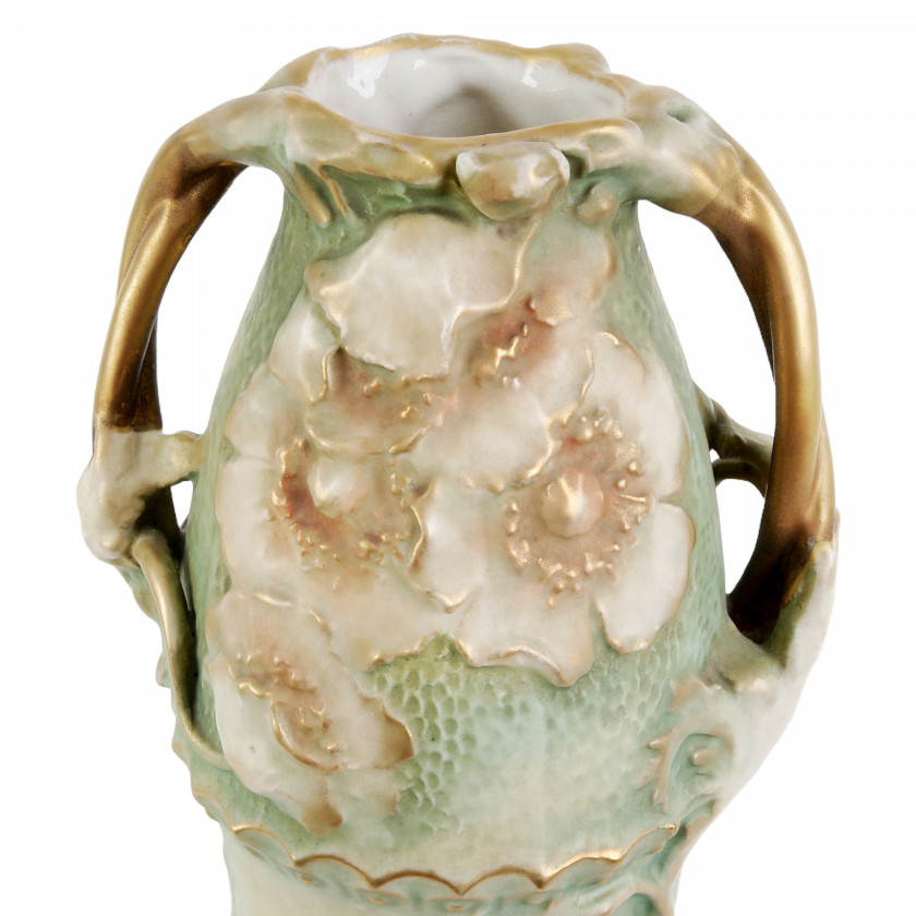 A pair of faience vases in Art Nouveau style