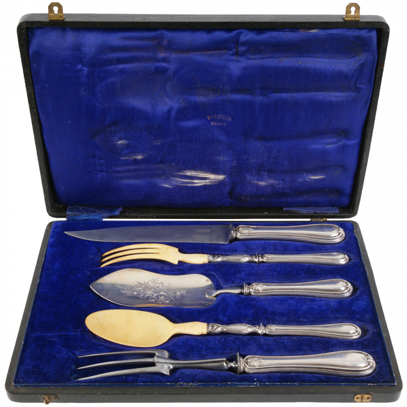 Silver five-piece serving set