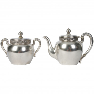 Silver two-piece tea set