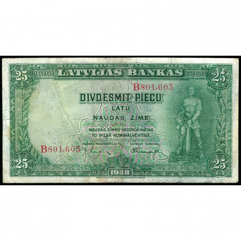 25 lati, Latvija, 1938 (VF)