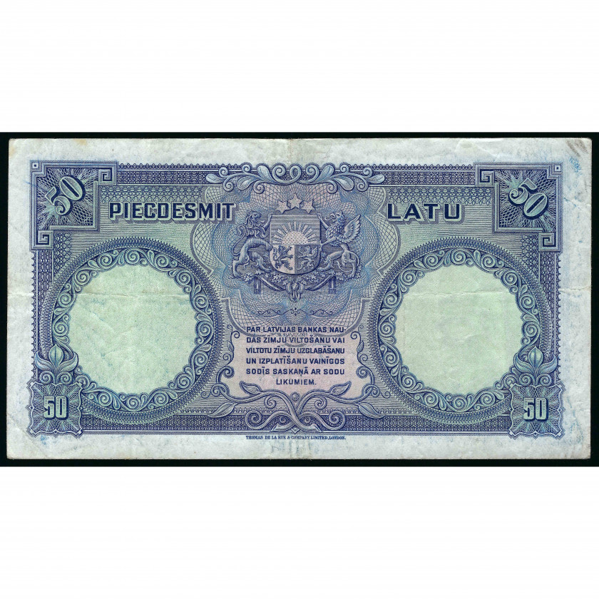 50 Lats, Latvia, 1934 (VF+)