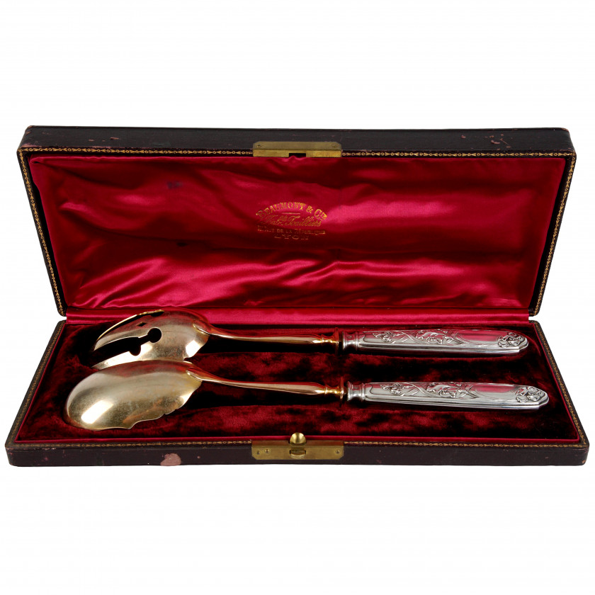 Silver salad servers