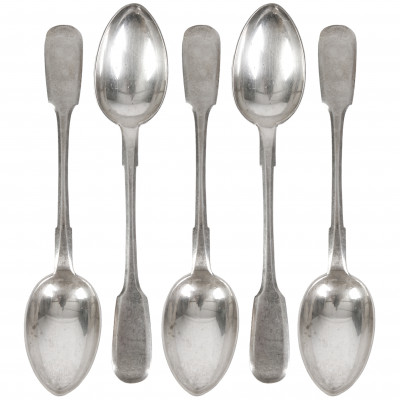 Set of silver tea spoons, 5 pcs.