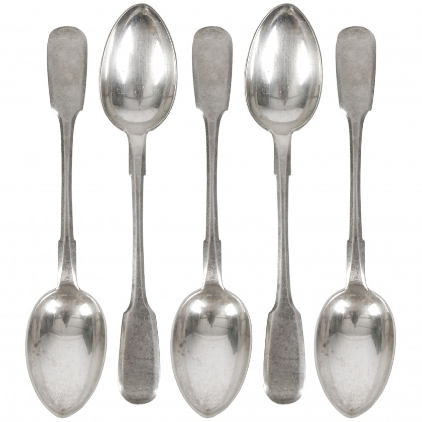 Set of silver tea spoons, 5 pcs.